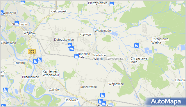 mapa Nadolice Wielkie, Nadolice Wielkie na mapie Targeo