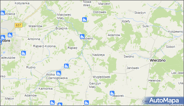 mapa Nadzieja gmina Wierzbno, Nadzieja gmina Wierzbno na mapie Targeo