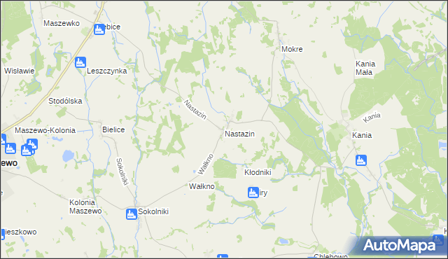 mapa Nastazin, Nastazin na mapie Targeo