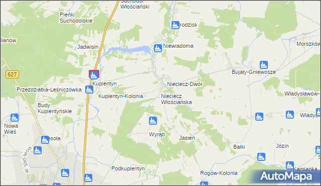 mapa Nieciecz Włościańska, Nieciecz Włościańska na mapie Targeo