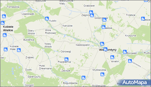 mapa Niedośpielin, Niedośpielin na mapie Targeo