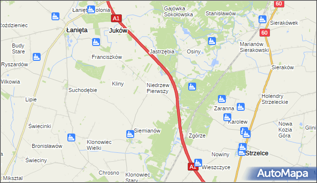 mapa Niedrzew Drugi, Niedrzew Drugi na mapie Targeo