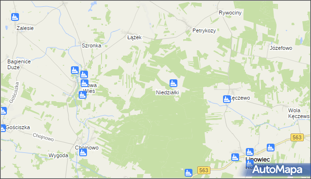 mapa Niedziałki gmina Kuczbork-Osada, Niedziałki gmina Kuczbork-Osada na mapie Targeo