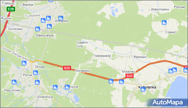 mapa Niedźwiedź gmina Kobylanka, Niedźwiedź gmina Kobylanka na mapie Targeo