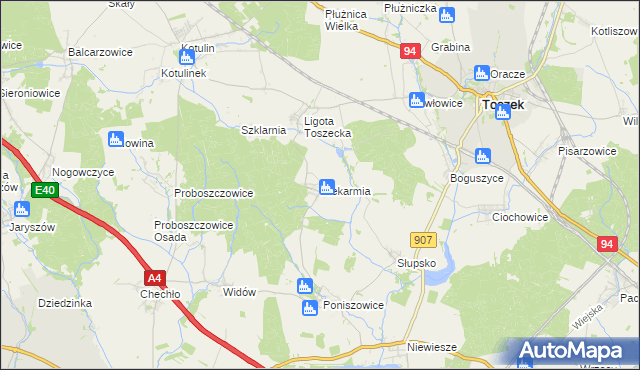 mapa Niekarmia, Niekarmia na mapie Targeo