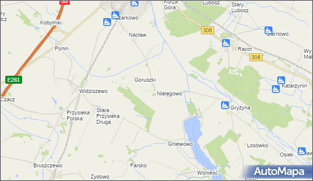 mapa Nielęgowo, Nielęgowo na mapie Targeo