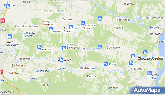 mapa Niemieryczów, Niemieryczów na mapie Targeo