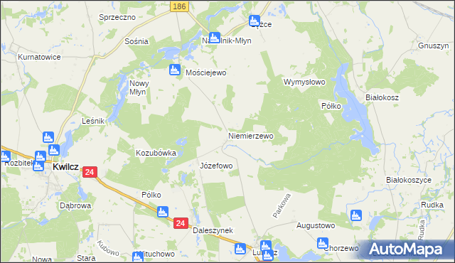 mapa Niemierzewo, Niemierzewo na mapie Targeo