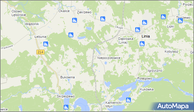 mapa Niepoczołowice, Niepoczołowice na mapie Targeo