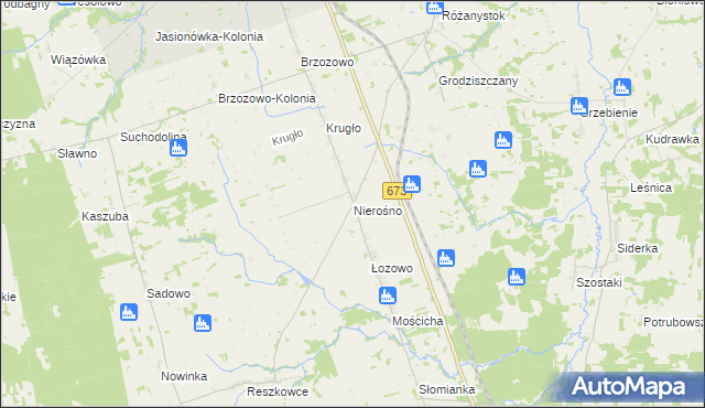 mapa Nierośno, Nierośno na mapie Targeo