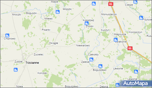 mapa Niewiarowo, Niewiarowo na mapie Targeo
