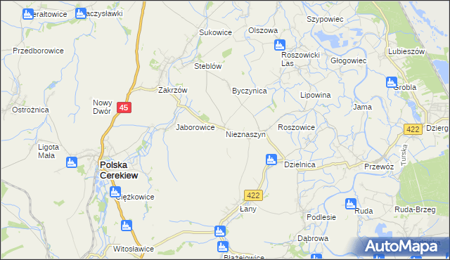 mapa Nieznaszyn, Nieznaszyn na mapie Targeo