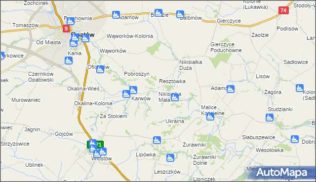 mapa Nikisiałka Mała, Nikisiałka Mała na mapie Targeo