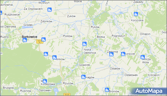 mapa Niska Jabłonica, Niska Jabłonica na mapie Targeo