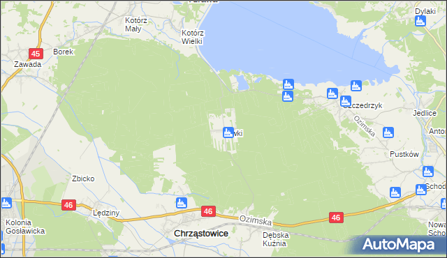 mapa Niwki gmina Chrząstowice, Niwki gmina Chrząstowice na mapie Targeo