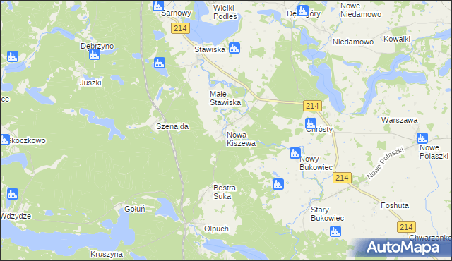 mapa Nowa Kiszewa, Nowa Kiszewa na mapie Targeo