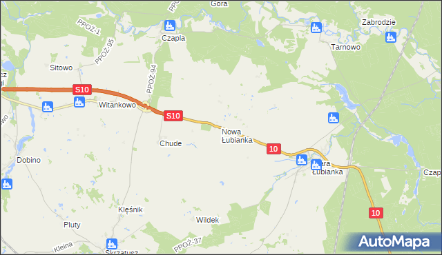 mapa Nowa Łubianka, Nowa Łubianka na mapie Targeo
