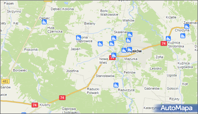 mapa Nowa Wieś gmina Osjaków, Nowa Wieś gmina Osjaków na mapie Targeo