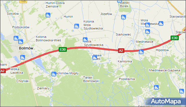 mapa Nowa Wieś gmina Wiskitki, Nowa Wieś gmina Wiskitki na mapie Targeo