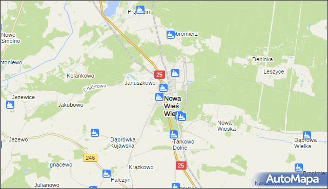 mapa Nowa Wieś Wielka powiat bydgoski, Nowa Wieś Wielka powiat bydgoski na mapie Targeo