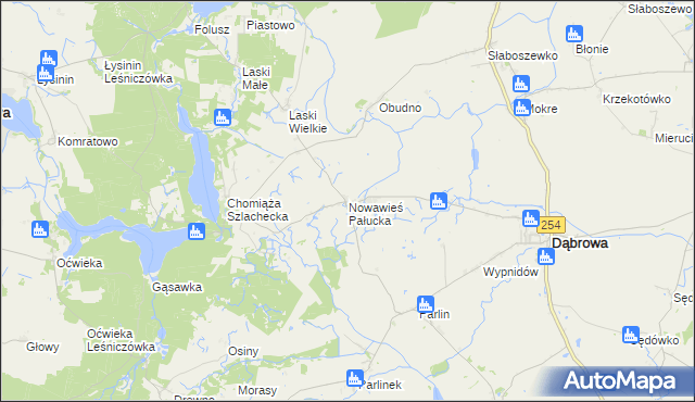 mapa Nowawieś Pałucka, Nowawieś Pałucka na mapie Targeo