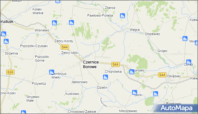 mapa Nowe Czernice, Nowe Czernice na mapie Targeo