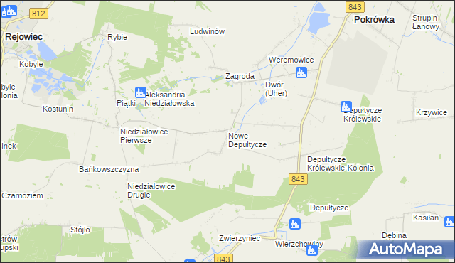 mapa Nowe Depułtycze, Nowe Depułtycze na mapie Targeo
