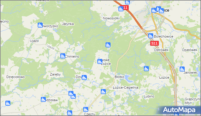 mapa Nowe Łozice, Nowe Łozice na mapie Targeo