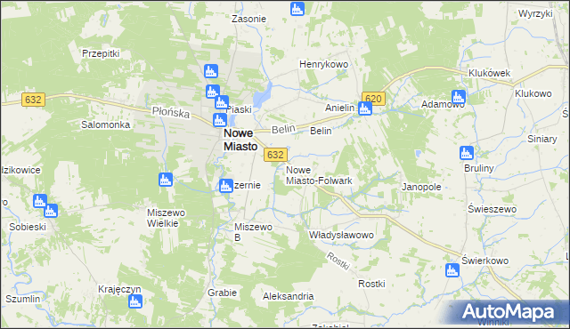 mapa Nowe Miasto-Folwark, Nowe Miasto-Folwark na mapie Targeo