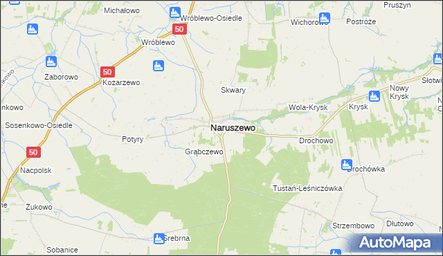 mapa Nowe Naruszewo, Nowe Naruszewo na mapie Targeo
