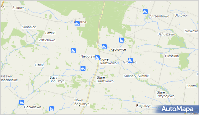 mapa Nowe Radzikowo, Nowe Radzikowo na mapie Targeo