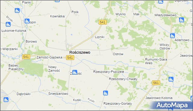 mapa Nowe Rościszewo, Nowe Rościszewo na mapie Targeo