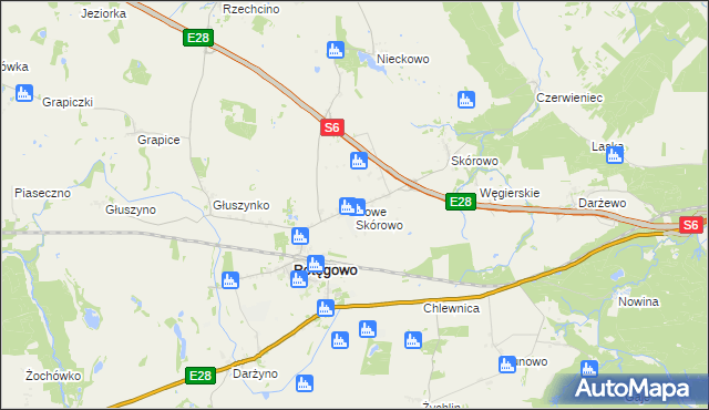 mapa Nowe Skórowo, Nowe Skórowo na mapie Targeo