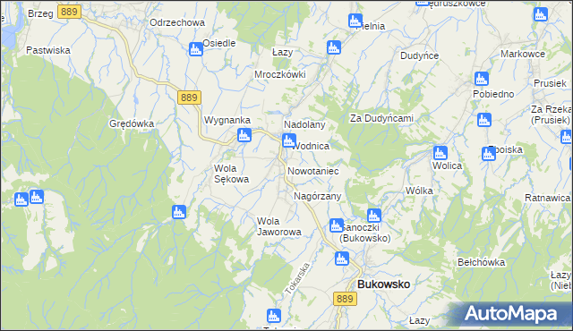 mapa Nowotaniec, Nowotaniec na mapie Targeo