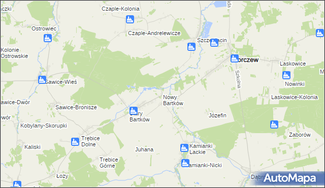 mapa Nowy Bartków, Nowy Bartków na mapie Targeo