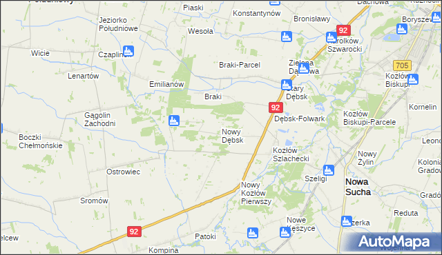 mapa Nowy Dębsk, Nowy Dębsk na mapie Targeo