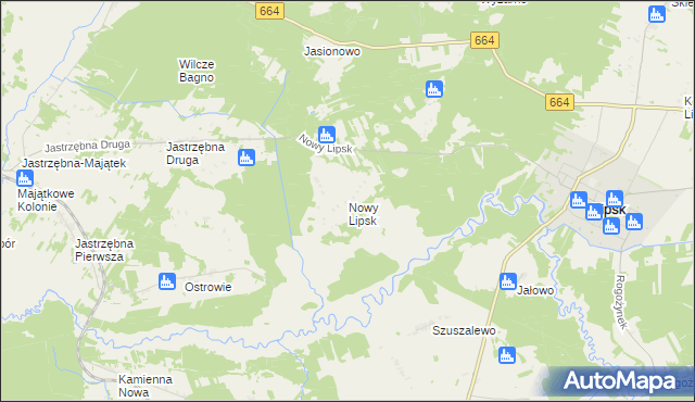 mapa Nowy Lipsk, Nowy Lipsk na mapie Targeo
