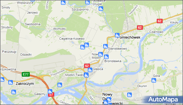 mapa Nowy Modlin, Nowy Modlin na mapie Targeo