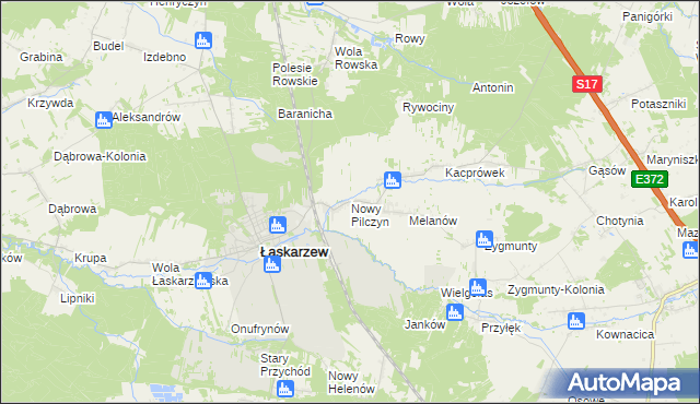 mapa Nowy Pilczyn, Nowy Pilczyn na mapie Targeo