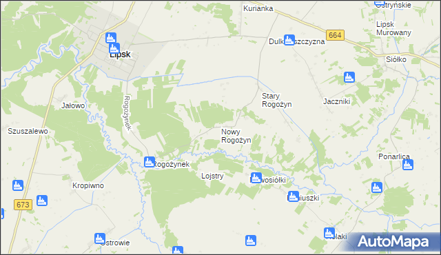 mapa Nowy Rogożyn, Nowy Rogożyn na mapie Targeo