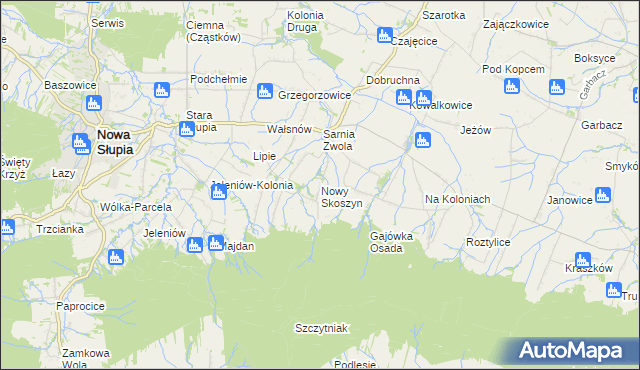 mapa Nowy Skoszyn, Nowy Skoszyn na mapie Targeo