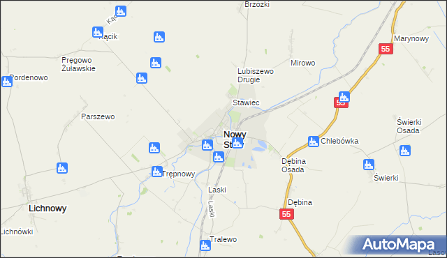 mapa Nowy Staw powiat malborski, Nowy Staw powiat malborski na mapie Targeo