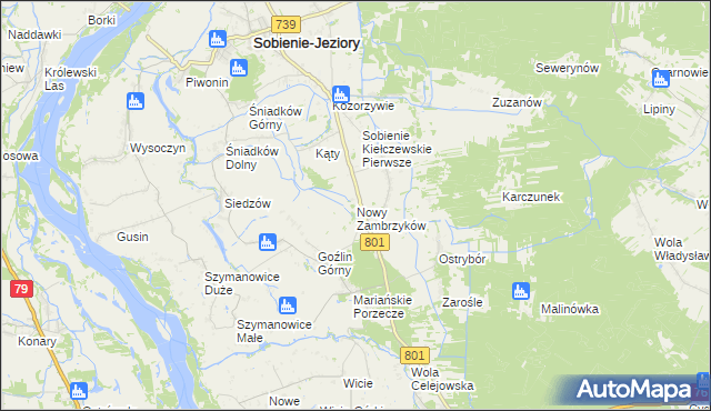 mapa Nowy Zambrzyków, Nowy Zambrzyków na mapie Targeo