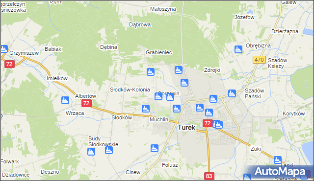 mapa Obrzębin, Obrzębin na mapie Targeo