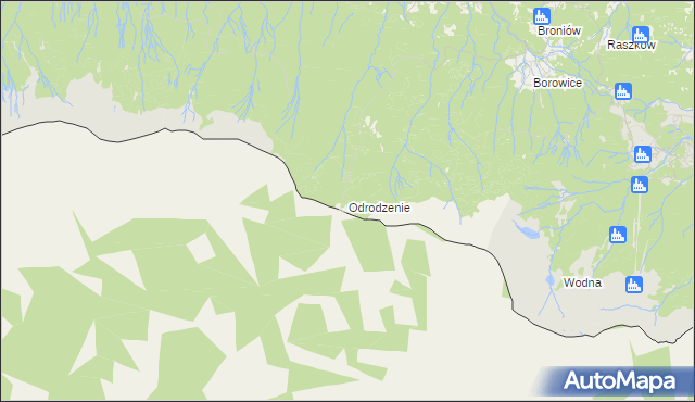 mapa Odrodzenie gmina Podgórzyn, Odrodzenie gmina Podgórzyn na mapie Targeo