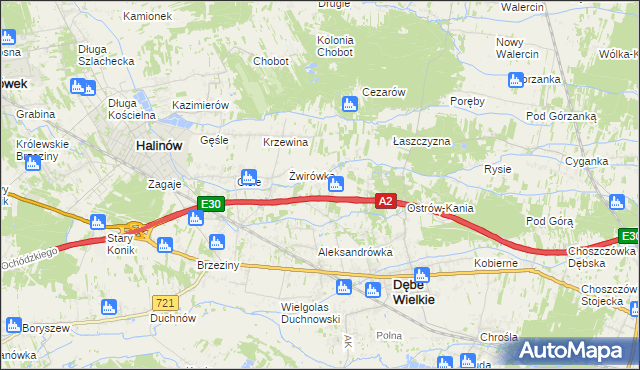 mapa Olesin gmina Dębe Wielkie, Olesin gmina Dębe Wielkie na mapie Targeo