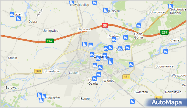 mapa Oleśnica, Oleśnica na mapie Targeo