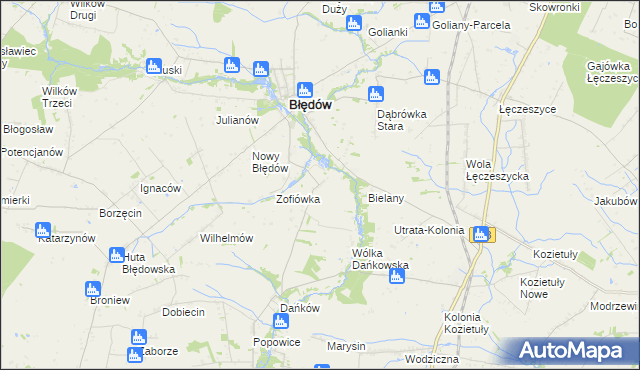 mapa Oleśnik gmina Błędów, Oleśnik gmina Błędów na mapie Targeo