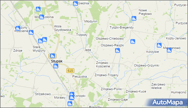 mapa Olszewo-Bołąki, Olszewo-Bołąki na mapie Targeo