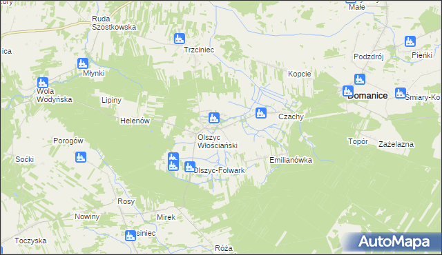 mapa Olszyc Szlachecki, Olszyc Szlachecki na mapie Targeo